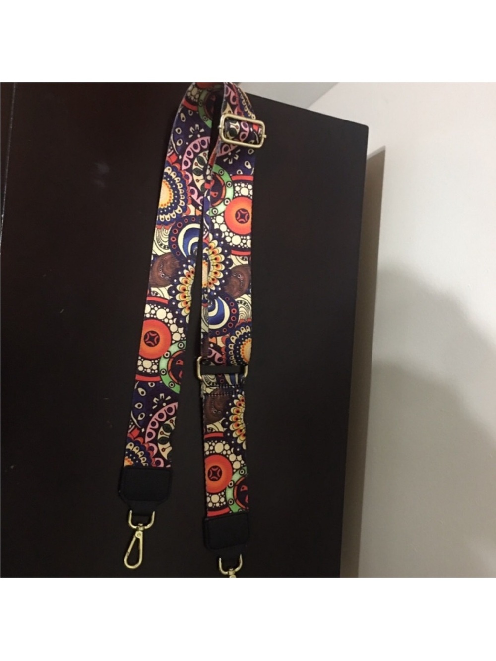 Boho Printed Adjustable Bag Strap in Navy, Orange, Yellow